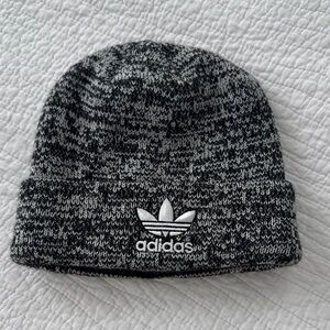 Adidas Black and White Knit Beanie